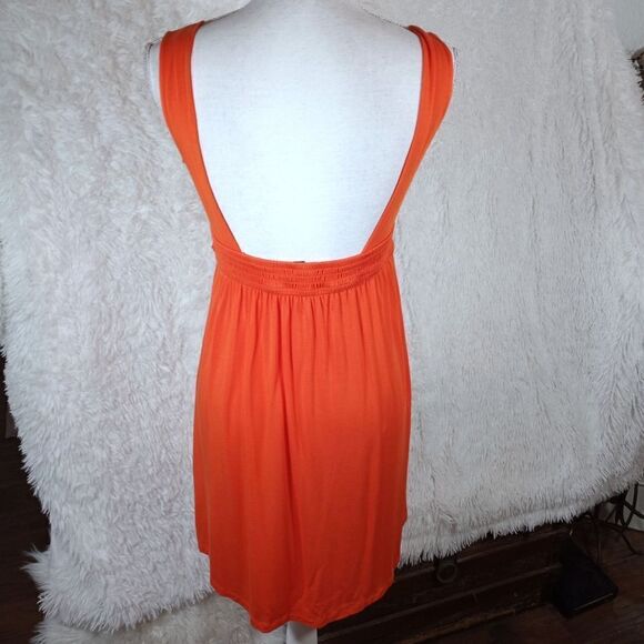 KENNETH COLE REACTION ORANGE V-NECK RUFFLE DRESS SZ.M EUC - Picture 6 of 9